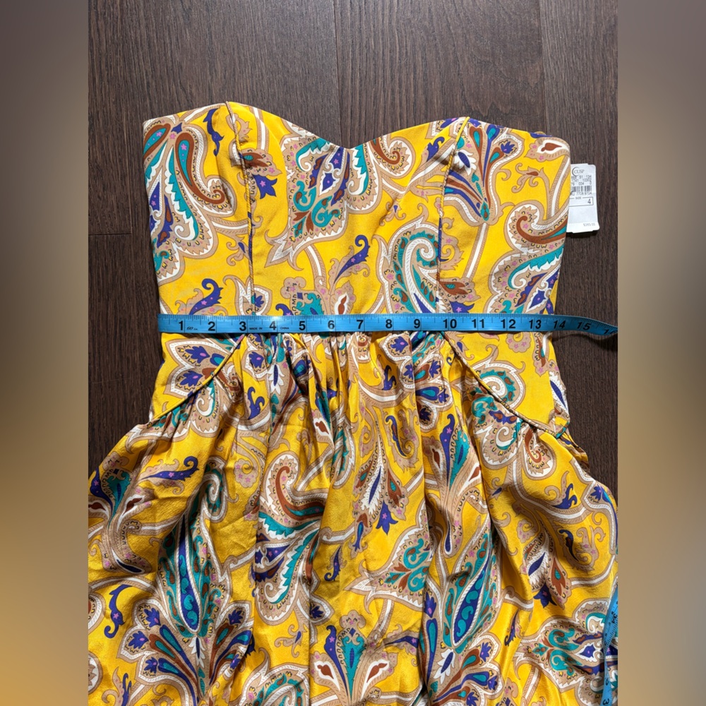 Tibi Strapless Dress in Yellow Paisley - Picture 3 of 7